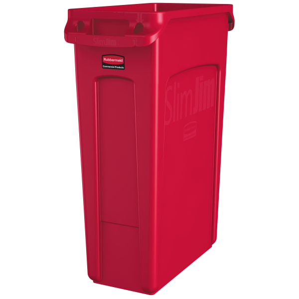 16 Gallon Vented Slim Jim Waste Container w/ Handle