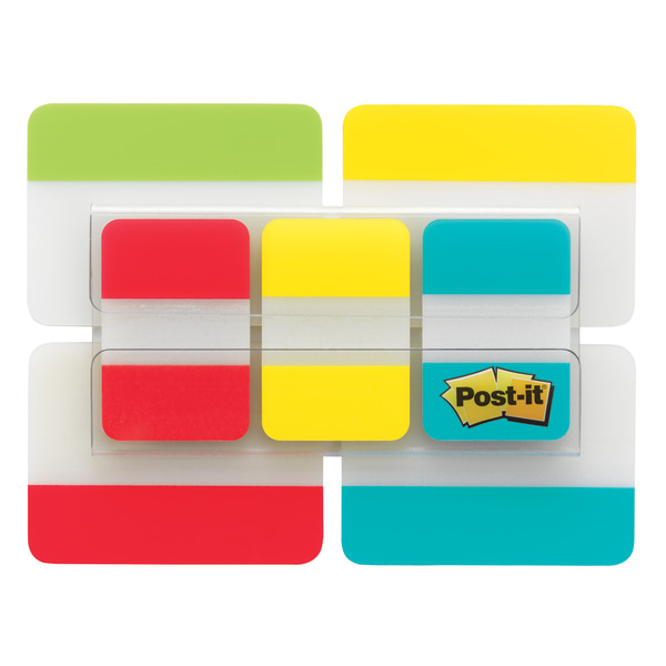 Post it Notes Durable Filing Tabs 1 x 1 12 BlueRedYellow 22 Flags