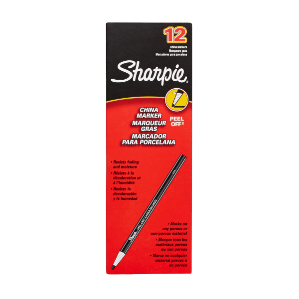 Sharpie Peel-Off Paper China Markers, Size: 12-Pack, Red