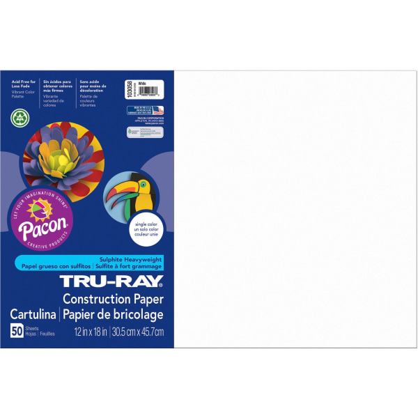 TruRay Yellow Construction Paper (50 Packs Per Case) [103004]