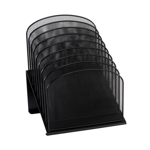 Mesh Angled Desk Organizer, Black - Zerbee