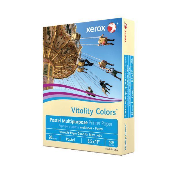 8 1/2 x 11 Xerox 3R11056 Vitality Pastel Multipurpose Paper Ivory 500 Sheets/RM 