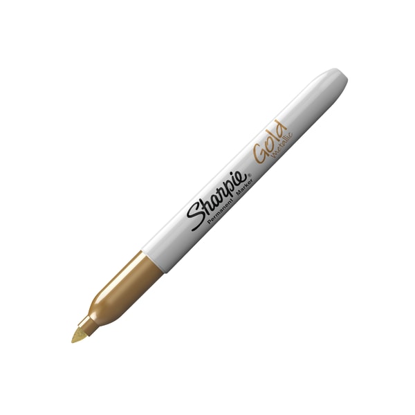 Sharpie® Metallic Permanent Markers, Fine Point, Gold Ink, Pack Of 12 -  Zerbee