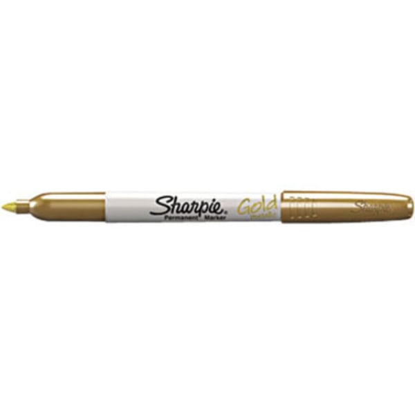 Sharpie® Metallic Permanent Markers, Fine Point, Gold Ink, Pack Of 12 -  Zerbee