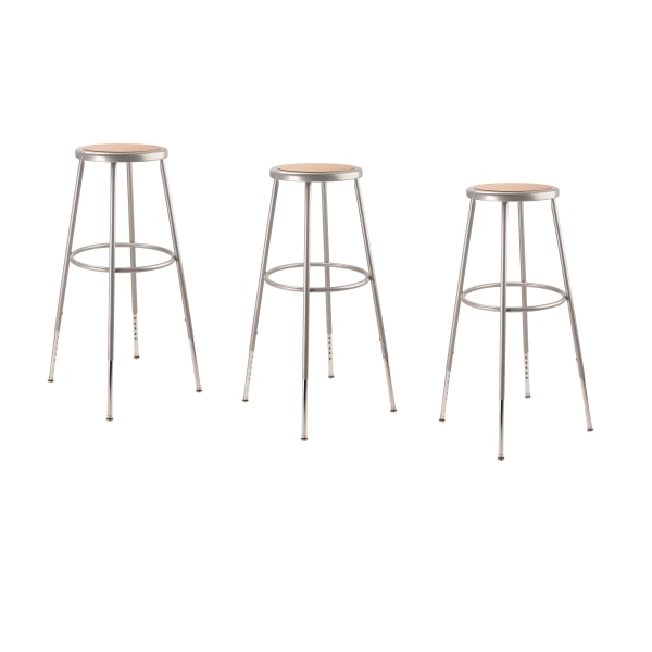 National Public Seating 6800 Height-Adjustable Swivel Stool, Wood-Black