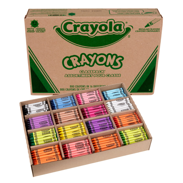 Binney & Smith Crayola Standard Crayon Set, Lift-Lid Box, Assorted Colors, Box of 24