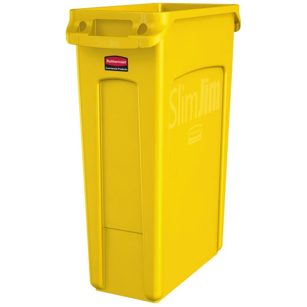 Rubbermaid Rectangular Plastic Trash Can 7 Gallons 15 H x 14 12 W x 10 12 D  Black Pack Of 3 Cans - Office Depot