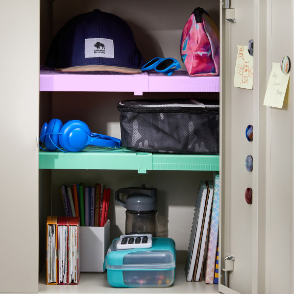 Tools for School Locker Drawer and Height Adjustable Shelf. Includes  Removable Drawer. Heavy Duty. Fits 12 Inch Wide Locker (Magenta, Single  Drawer)