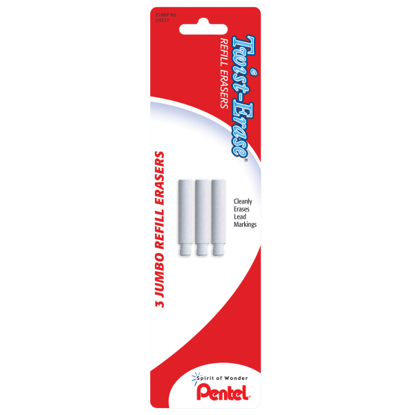 Pentel&reg; Twist-Erase Mechanical Pencil Eraser Refills PENE10BPK6