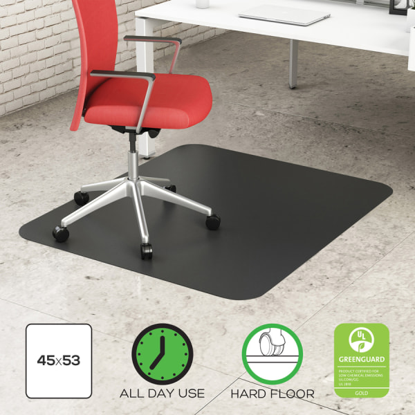 Realspace Heavy Duty Chair Mat for Carpet with Lip, Ramped Edge, 36 x 48, Clear