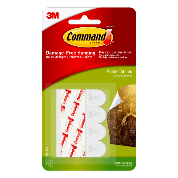 Command Poster Strips, 104-Command Strips, Damage-Free, White - Zerbee