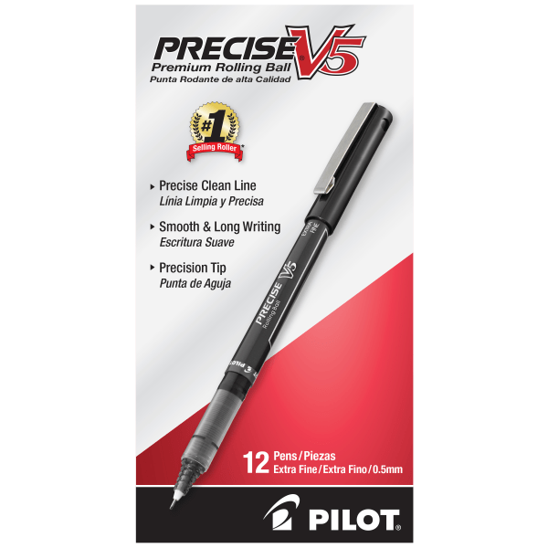 12 PCS Black Gel Pens [0.5mm] Extra Fine Point Pens Smooth Writing Ballpoint  Pen