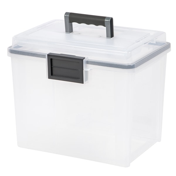 IRIS USA 30.6 Quart Clear Plastic Weathertight Plastic Storage