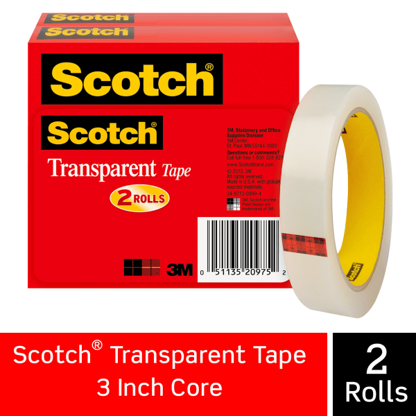 Scotch Transparent Tape, 3/4 in. x 1000 in., 3 Boxes 