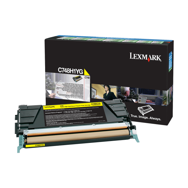 Lexmark&trade; X748H1YG High-Yield Return Program Yellow Toner Cartridge LEXC748H1YG