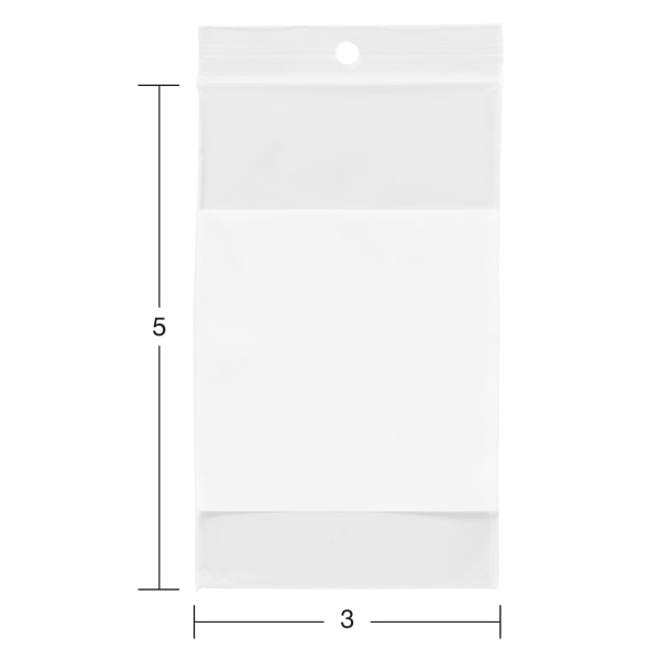 Office Depot® Brand Reclosable Bags With WriteOn Panel, 3" x 5", Box
