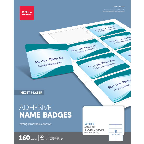 Office Depot® Brand Name Badge Labels - Zerbee