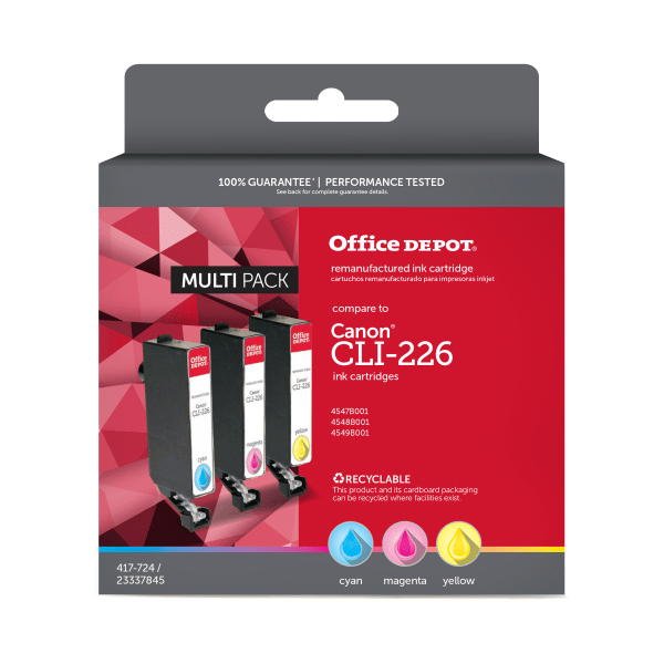 Office Depot® Brand Remanufactured Cyan, Magenta, Yellow Ink Cartridge  Replacement For Canon® CLI-226, Pack Of 3 - Zerbee