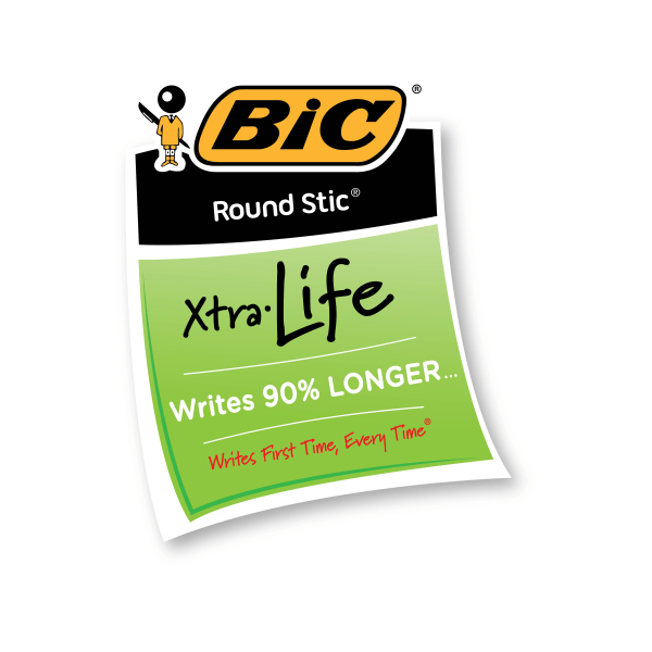 BIC Round Stic Xtra Precision Ballpoint Pen Pack, Medium 1 mm