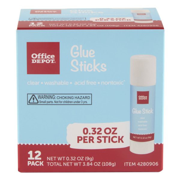 Glue Sticks, 0.32 Oz, Clear, Pack Of 12 Glue Sticks - Zerbee