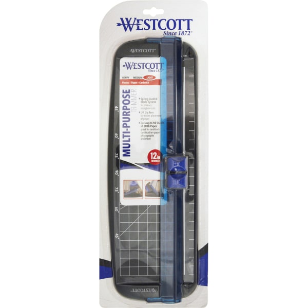 Westcott® Multi-Purpose Personal Trimmer, 12 x 3/12, Black/Blue