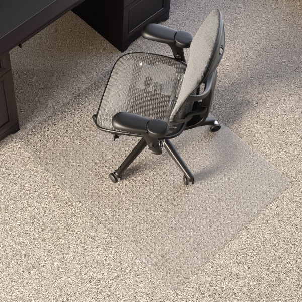 Deflecto Chair Mat For Medium Pile Carpet Rectangular 36 W x 48 D Black -  Office Depot