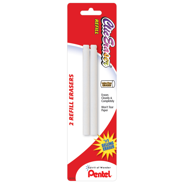 Clic Eraser Refills for Pentel Clic Erasers, Cylindrical Rod, White, 2/Pack Clic Eraser Refills for Pentel Clic Erasers, Cylindrical Rod, White, 2/Pack