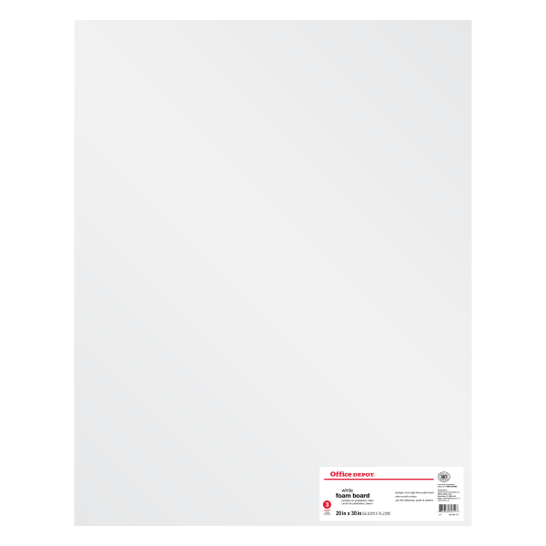 Office Depot® Brand Foam Boards, 20 x 30, White, Pack Of 3 - Zerbee