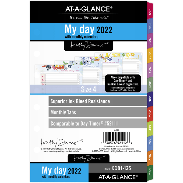 AT-A-GLANCE&reg; Kathy Davis Daily/Monthly Planner Calendar Refill 4565263