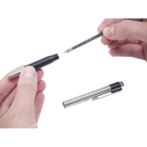 Zebra® BCA F-301 Ballpoint Pens, Fine Point, 0.7 mm, Stainless Steel Barrel,  Black Ink, Pack Of 2 - Zerbee