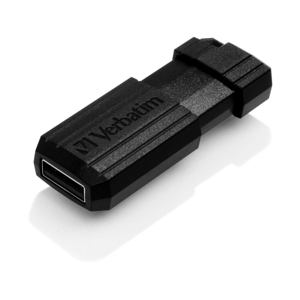Verbatim® PinStripe USB Flash Drive, 16GB, Black -