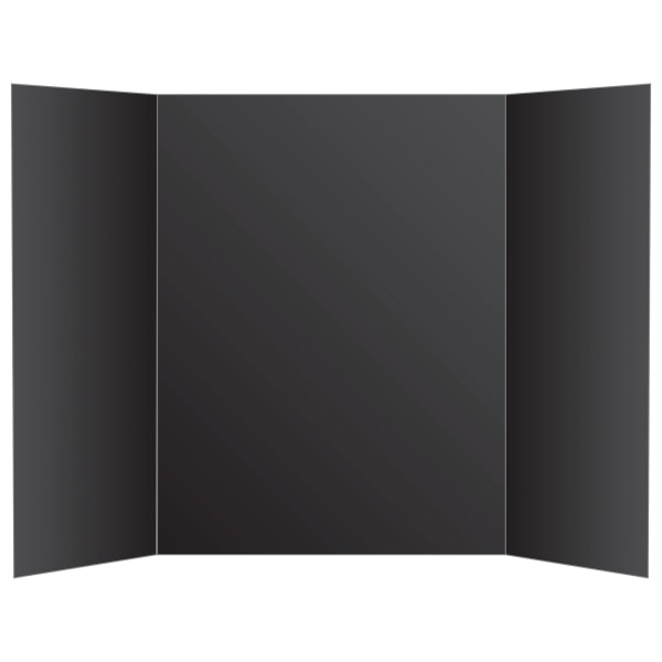Tri-Fold Foam Display Board, 36 x 48, Black - Zerbee