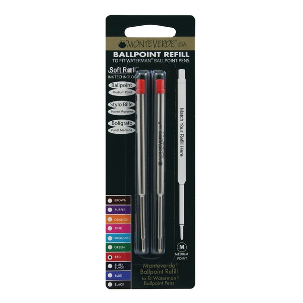 Monteverde® Capless Gel Refills For Montblanc® Ballpoint Pens, Medium  Point, 0.7 mm, Black, Pack Of 2 - Zerbee