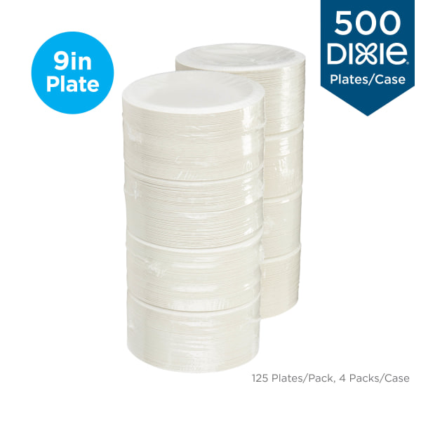 Dixie Pathways Mediumweight Paper Plates, 6 7/8 inch, WiseSize,  Green/Burgundy, 500/Carton
