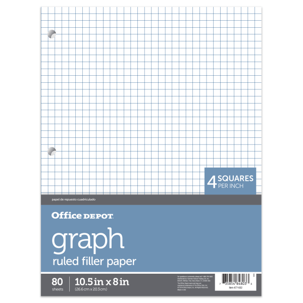 Office Depot® Brand Quadrille-Ruled Notebook Filler Paper - Zerbee