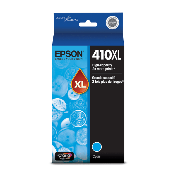 Epson&reg; 410XL Claria&reg; Premium High-Yield Cyan Ink Cartridge EPST410XL220S