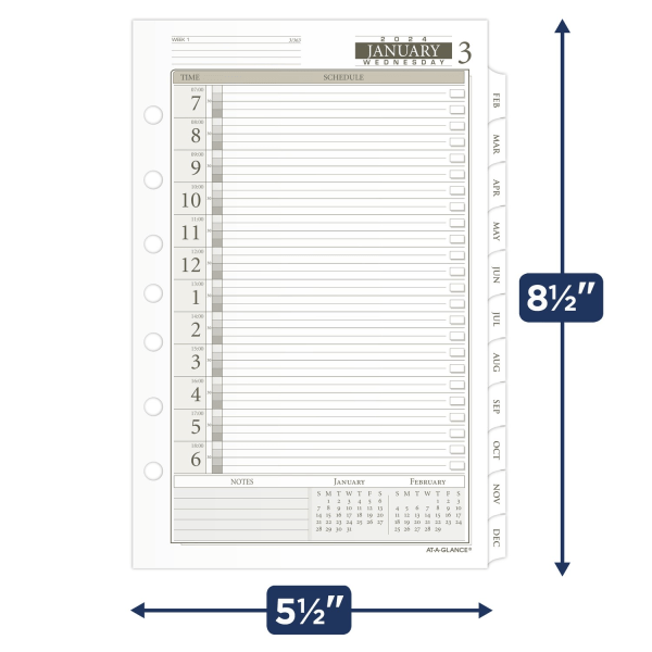 Day-Timer Two Page Per Day Reference Planner Refills, Loose-Leaf, Desk  Size, 5 1/2 x 8 1/2, Daily