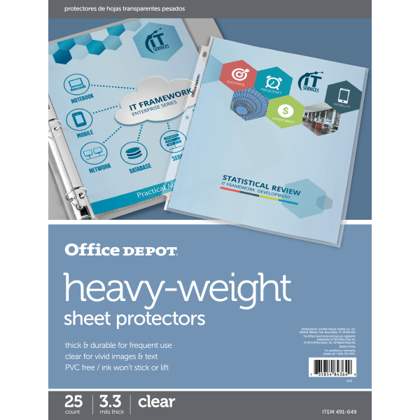 Office Depot&reg; Brand Heavyweight Sheet Protectors 491649