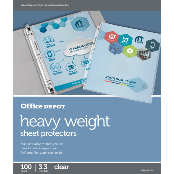  Arae Clear Sheet Protectors for 3 Ring Binder 8.5 x 11 inch  Heavy Duty Plastic Sleeves Reinforced Holes, 50 Pack : Office Products