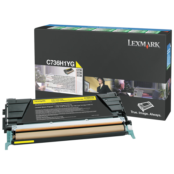Lexmark&trade; C736H1YG High-Yield Yellow Return Toner Cartridge LEXC736H1YG