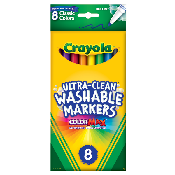 Crayola® Ultra-Clean Washable Color Markers, Thin Line, Assorted