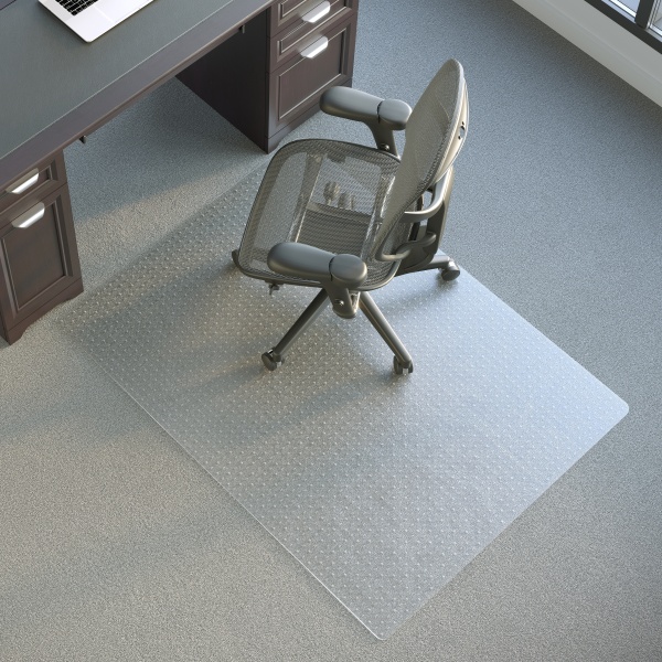 Realspace Low Pile Chair Mat For L Shaped Workstations 66 x 60 Clear -  Office Depot