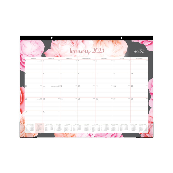 blue sky monthly desk calendar