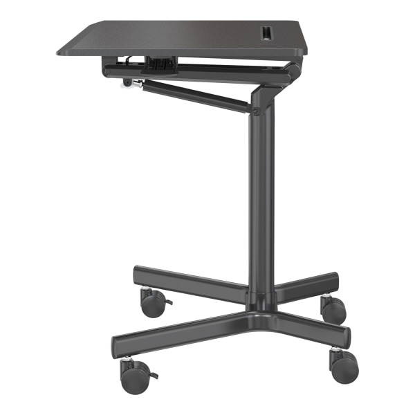 Realspace® 28W Mobile Sit-to-Stand Compact Desk/Laptop Cart Workstation,  28-3/4H x 28W x 22-1/16D, Black - Zerbee