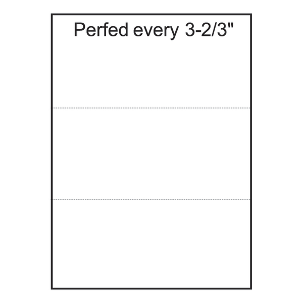 Blank pre-punched paper, rect holes on left, 8.5x11, 24lb Bond -  Perforated Paper