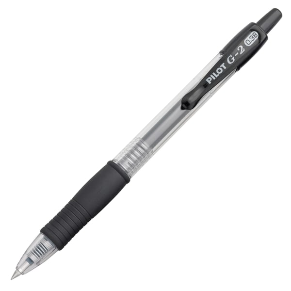 Pilot G2 Retractable Gel Pens, Ultra Fine Point, 0.38 mm, Clear Barrels