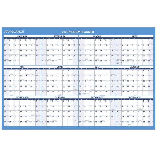 AT-A-GLANCE 2023 RY Horizontal Erasable Wall Calendar - Zerbee