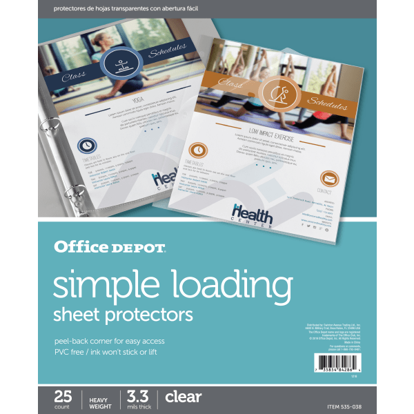 Office Depot&reg; Brand Simple-Loading Sheet Protectors 535038