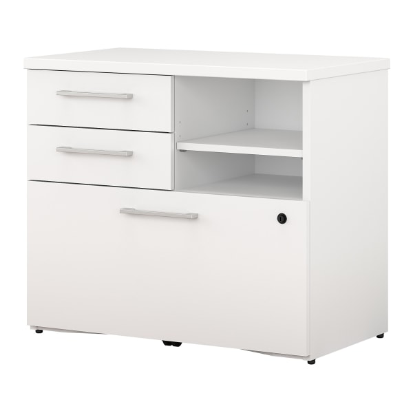 Bush Business Furniture 400 30&quot;W Lateral 3-Drawer File Cabinet, White, Standard Delivery 5363594