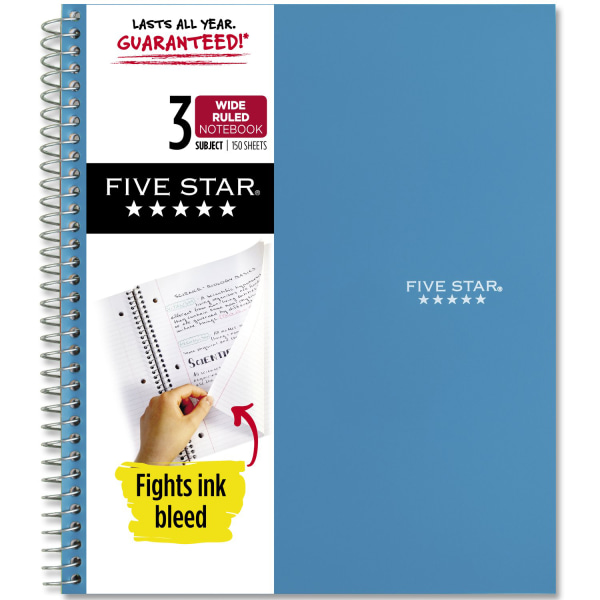 Spiral Notebook, 3 Subject, College Ruled Paper, 150 Sheets, 11' x 8-1/2,  Custom